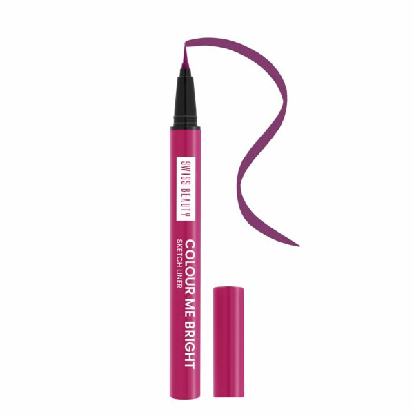 Swiss Beauty Colour Me Bright Matte finish Sketch Eyeliner with soft pen tip applicator | Quick Drying | Waterproof, smudge-proof eyeliner | Shade - Wine Rush, 0.7ml