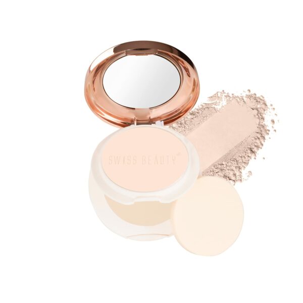 Swiss Beauty Oil Control Compact Powder | Lightweight Compact Powder for Matte Flawless Finish | Face Makeup, Shade - Pearl-Ivory, 20 gm |