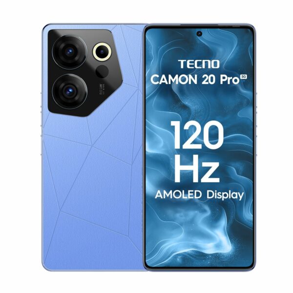 TECNO Camon 20s Pro 5G (Serenity Blue, 8GB RAM,256GB Storage)| MediaTek Dimensity 8020 Processor | 64MP RGBW(G+P) OIS Rear Camera|6.67 FHD+ Big AMOLED Screen