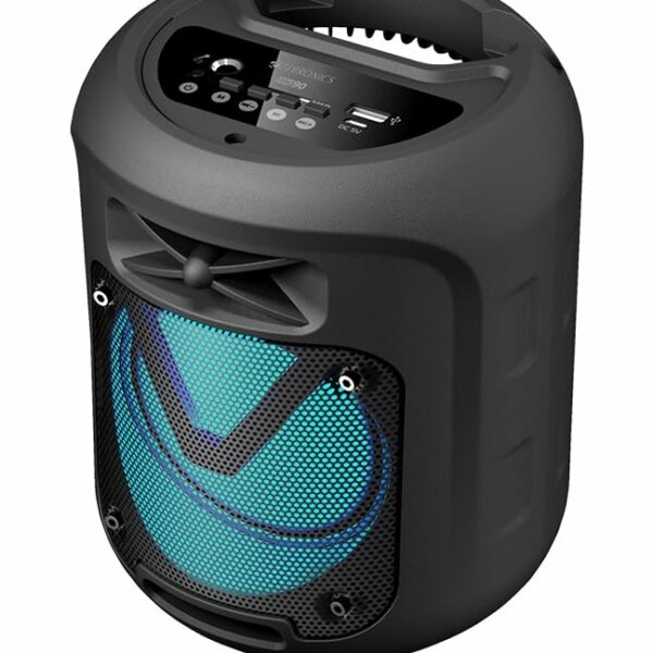 ZEBRONICS Sound Feast 90 10W Output, Portable Wireless Speaker with Bluetooth v5.0, FM Radio, TWS, 6.3mm Wired Mic Support, USB, mSD, AUX, Mobile Holder and RGB Lights