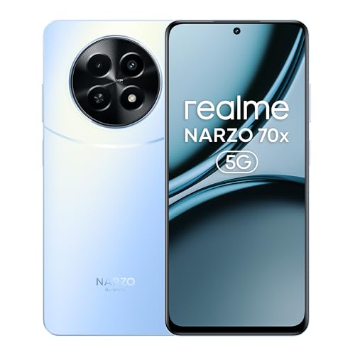 realme NARZO 70x 5G (Ice Blue, 8GB RAM,128GB Storage)|120Hz Ultra Smooth Display|Dimensity 6100+ 6nm 5G|50MP AI Camera|45W Charger in The Box