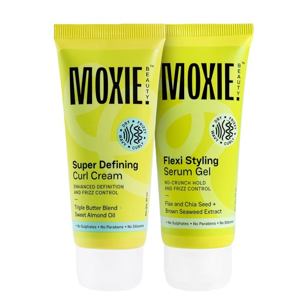 MOXIE BEAUTY (Curly Vibe Setter Travel Duo) - Flexi Stying Serum Gel - 50 ml & Super Defining Curl Cream 50 ml