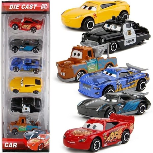 Galaxy Hi-Tech Mini Metal Die Cast Car Set of-6 Toy Vehicle Play Set Free Wheel High Speed Unbreakable Car for Kids, Small Racing Car for Exciting Playtime Adventures, Movie Vehicles Car for Kids