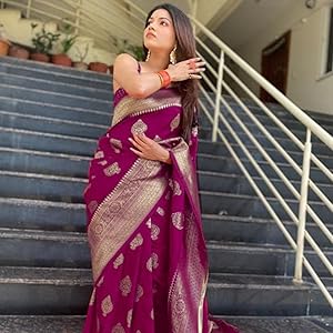 Kanjivaram Soft Silk Wine Color Saree With Blouse Piece