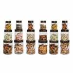 CELLO Checkers Pet Plastic Airtight Canister Set | Food grade and BPA free canisters | Air tight seal & Stackable Transparent | 300ml x 6, 650ml x 6, 1200 x 6, Set of 18