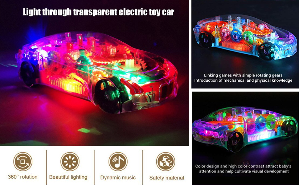 toys for boys car baby toys 2 years+ kids light toys transparent car big size car toys for kids