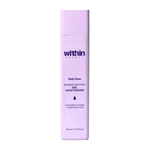 Within Beauty Ceramide & Hyaluronic Acid Gel Moisturiser | Daily Dew Barrier Restore Moisturiser | For Oily & Sensitive Skin | Long-Lasting Balanced Hydration | Non-Sticky | Lightweight | 50ml