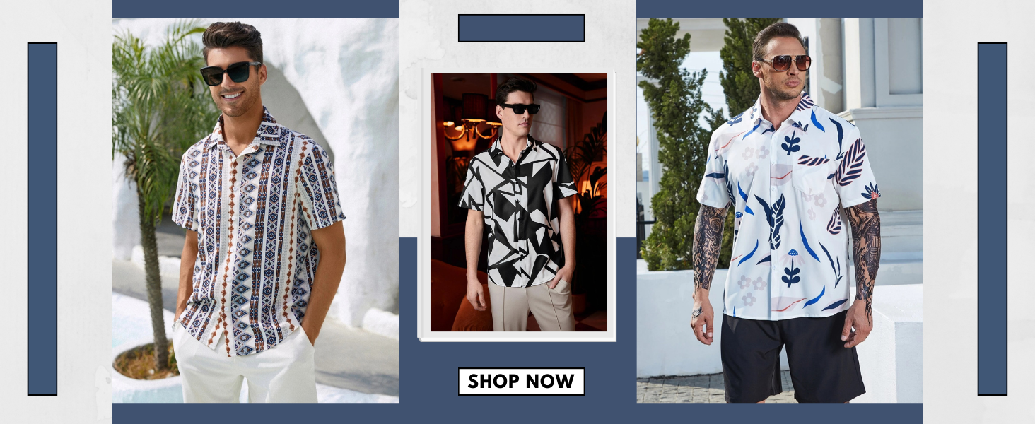 shirt for men printed stylish striped plain tie die pattern beach wear half full sleeves wear