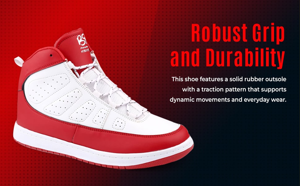 Bacca Bucci RetroFlight High-Tops: Cardinal Edition in Crimson Crest White