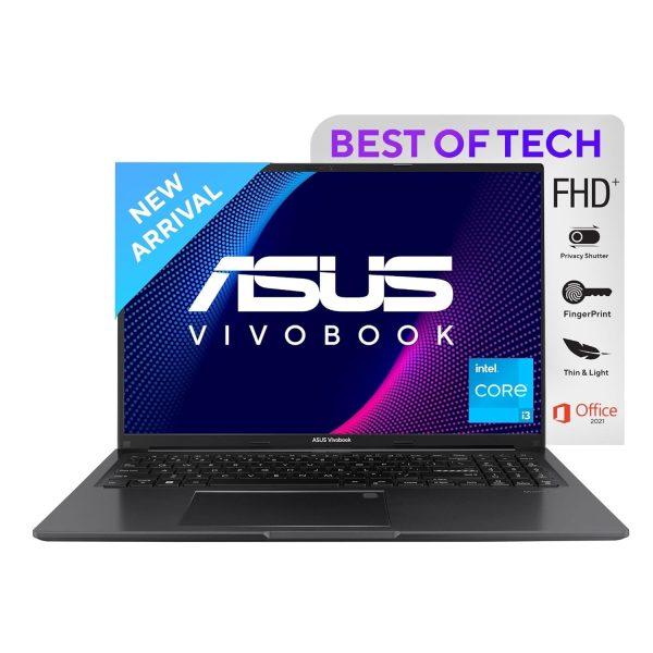 ASUS Vivobook 16, Intel®Core™ i3-1215U 12th Gen, 16" (40.64 cm) FHD+, Thin and Light Laptop (16 GB RAM/512GB SSD/Win11/FingerPrint/Black/1.88kg), X1605ZAB-MB342WS