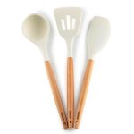 AGARO Royal Silicone Spatula Set of 3, Cooking and Mixing, for Non-Stick Cookware, BPA Free, Seamless Design, Ivory