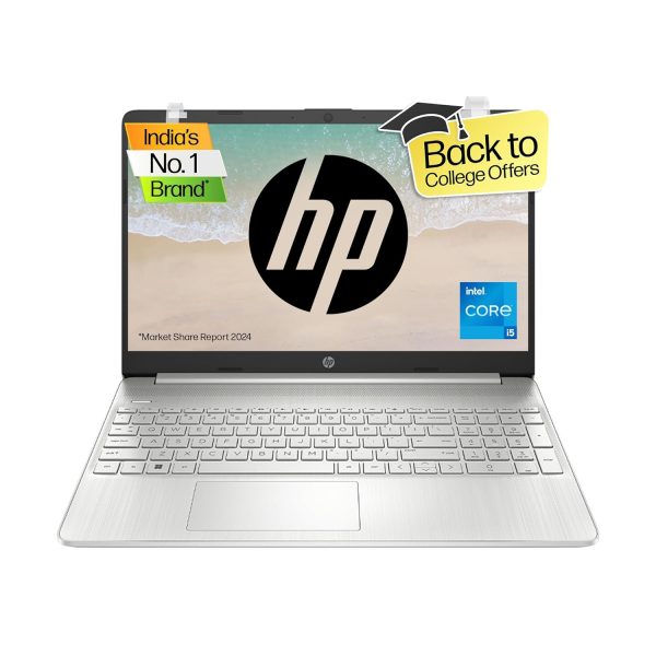 HP Laptop 15s, 12th Gen Intel Core i5-1235U, 15.6-inch (39.6 cm), FHD, 16GB DDR4, 512GB SSD, Intel Iris Xe Graphics, 720p HD Camera, Backlit KB, Thin & Light (Win 11, Silver, 1.69 kg), fy5009TU