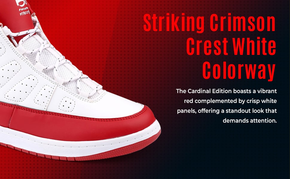 Bacca Bucci RetroFlight High-Tops: Cardinal Edition in Crimson Crest White