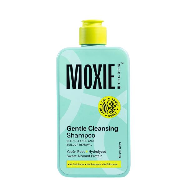 Moxie Beauty - Gentle Cleansing Shampoo | With Almond Protein & Yacon Root | For Frizzy, Dry, Wavy & Curly Hair | Sulphate, Paraben And Silicone Free, 200 ml