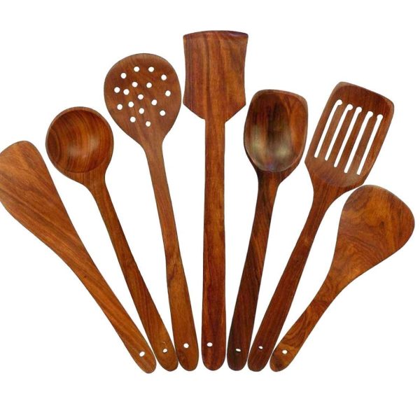 Wooden Serving and Cooking Spoons Set Kitchen Organizer Items Kitchen Accessories Items,40 centimeter