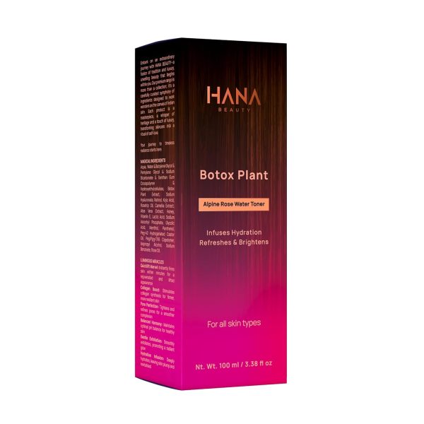 Hana Beauty Alpine Rose Water Toner | Infuses Hydration | Refreshes & Brightens | Pore Perfection | Oily, Dry, Sensitive & Combination Skin | For Men & Women | 100ml (100ml (Pack of 1), Rose)