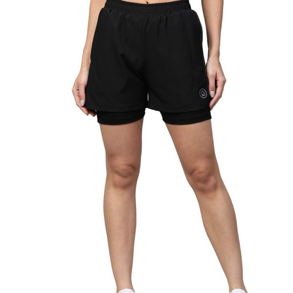 CHKOKKO Double Layered Sports Gym Workout Running Shorts for Women