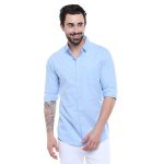 Dennis Lingo Men's Solid Slim Fit Cotton Casual Shirt with Spread Collar & Full Sleeves (Also Available in Plus Size)