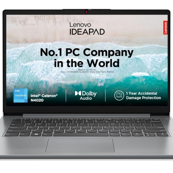 Lenovo IdeaPad Slim 1 Intel Core Celeron N4020 14" HD Thin and Light Laptop (8GB/512GB SSD/Windows 11 Home/Office 21/1Yr Warranty/Cloud Grey/1.3Kg), 82V6009LIN