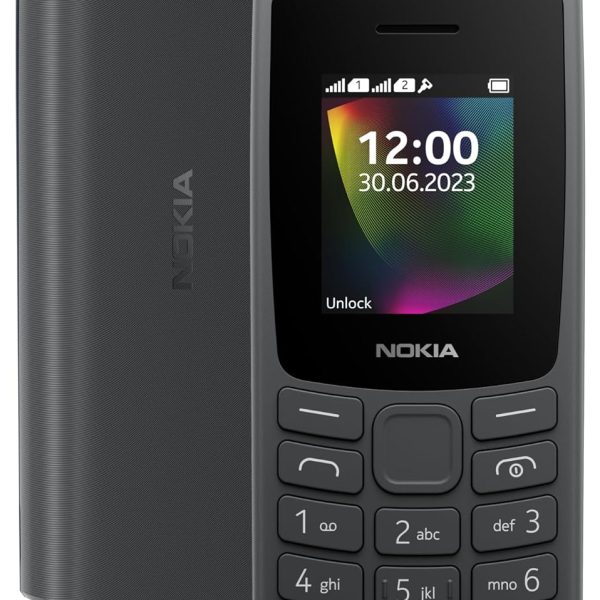 Nokia 106 Dual Sim, Keypad Phone with Built-in UPI Payments App, Long-Lasting Battery, Wireless FM Radio & MP3 Player, and MicroSD Card Slot | Charcoal