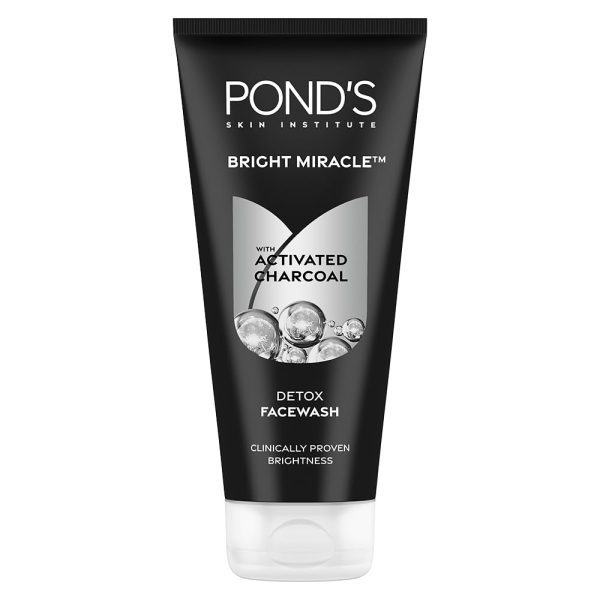 POND'S Bright Miracle Detox Facewash | 10X Power of Activated Charcoal| For Deep Cleaned Skin | Reveals Glow, Pollution Clear Face Wash, 200gm