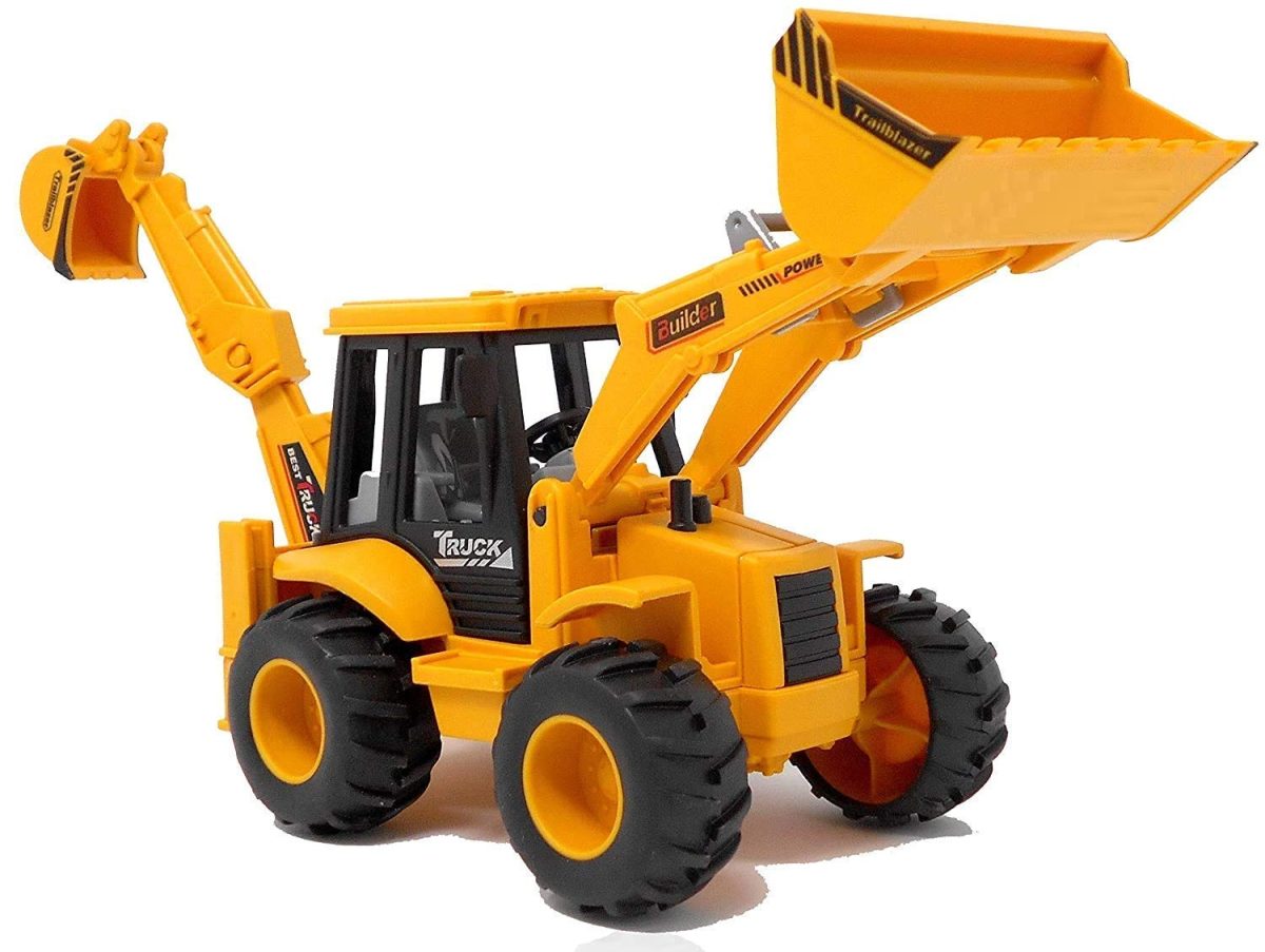 Plastic Construction Realistic Engineer Vehicle Push and Go Excavator Bulldozer Construction Toys Truck Machine for Kids (Excavator Construction Toy)