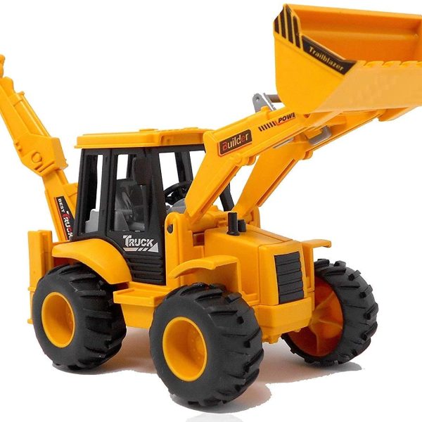 Plastic Construction Realistic Engineer Vehicle Push and Go Excavator Bulldozer Construction Toys Truck Machine for Kids (Excavator Construction Toy)