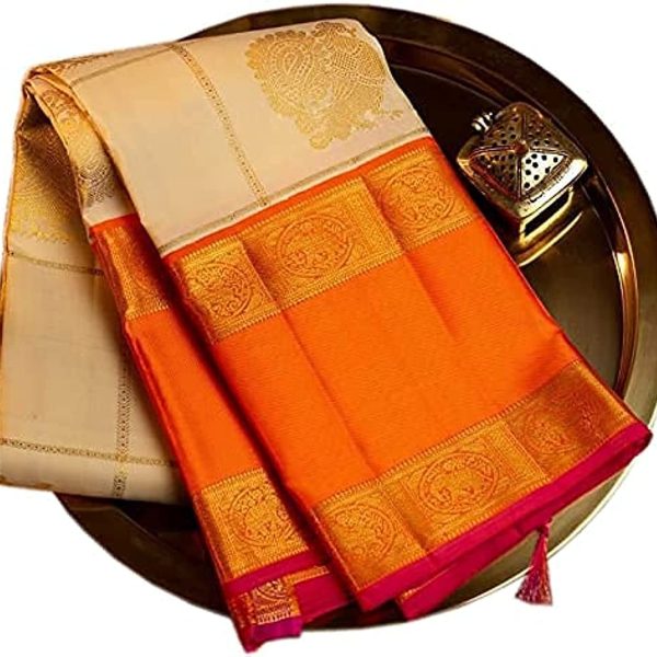 SGF11- Women's Kanjivaram Soft Lichi Silk Saree With Blouse Piece