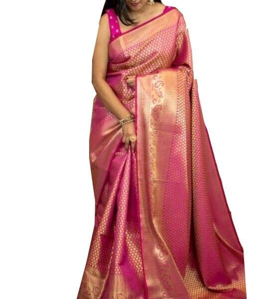 SGF11 Women's Kanjivaram Soft Silk Saree With Blouse Piece