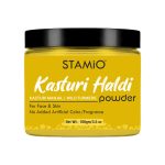 STAMIO Kasturi Haldi Powder 100 gm for Face, Beauty, Skin Care, Mask, DIY | Pure and Natural, Chemical Free | Jangli/Wild Turmeric | Kasturi Manjal | Curcuma Aromatica | Men & Women | In Jar 3.53 oz