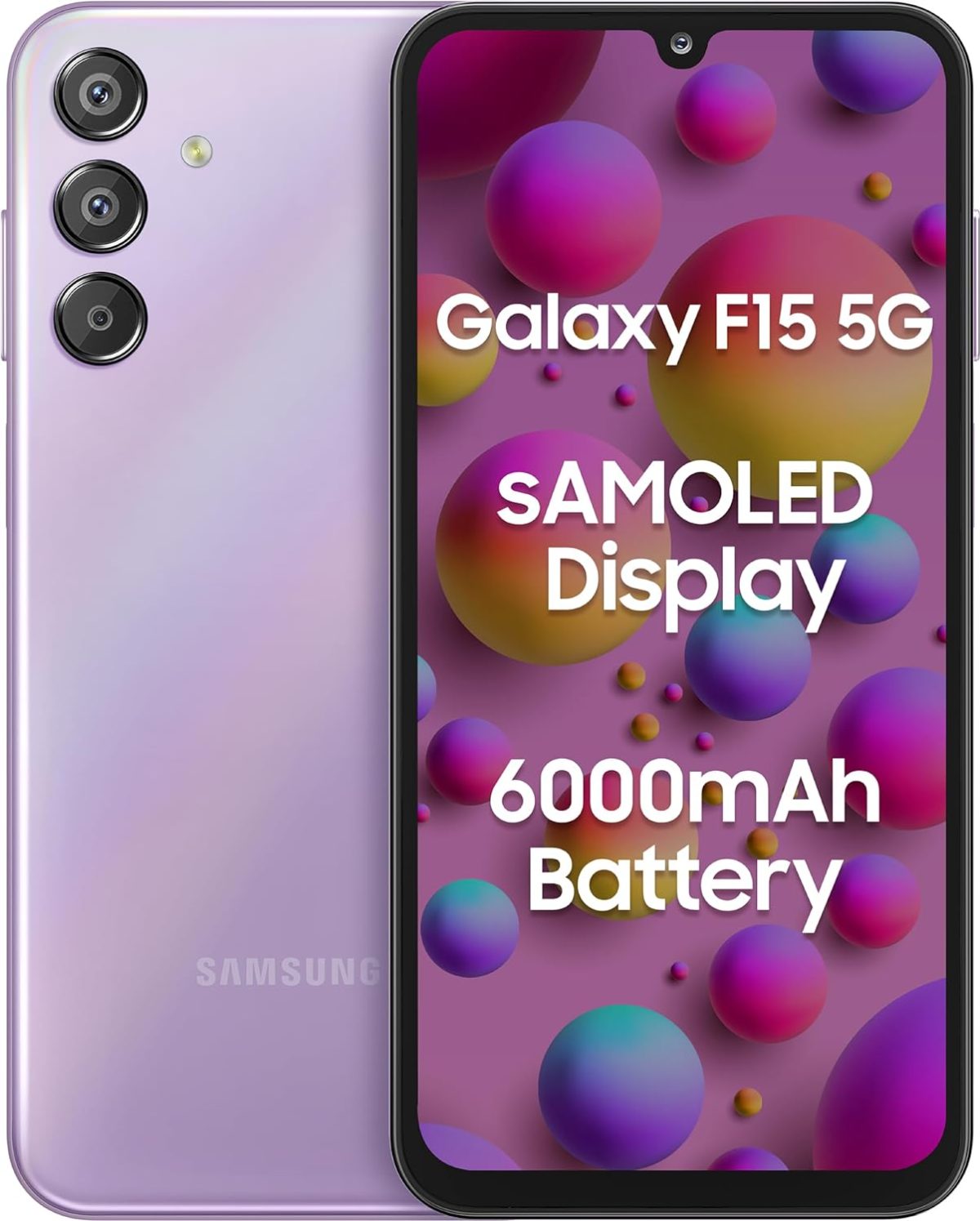 Samsung Galaxy F15 5G (Groovy Violet, 6GB RAM, 128 GB Storage)