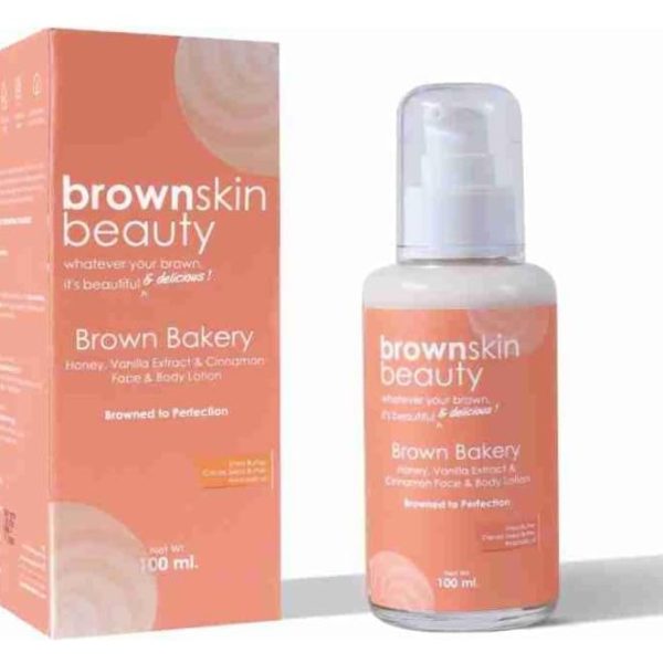 Skin Beauty Brown Bakery Body Lotion with Honey, Vanilla Extract, Cinnamon, Shea Butter, Cocoa Seeds Butter, Avocado Oil, 100ml