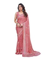 Yashika Women's Elegant Chiffon Saree with Blouse Material - Embrace Trendy Style and Timeless Elegance in this Exquisite Attire