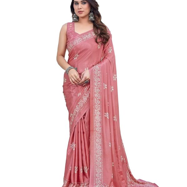 Yashika Women's Elegant Chiffon Saree with Blouse Material - Embrace Trendy Style and Timeless Elegance in this Exquisite Attire