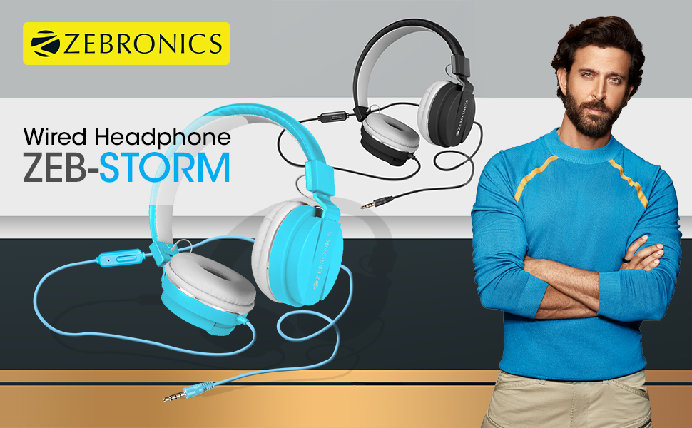 zeb storm, zebronics headphones, wired headphones,headphones, headphone under 500, 