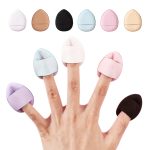 Mini Finger Makeup Puff 6 pcs Finger Makeup Beauty Blender Sponges, Mini Soft Cosmetic Finger Puff, Perfect for Foundation, BB Cushion, Cream, Concealer and Powder