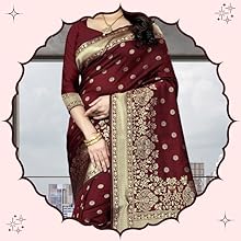 Half View maroon silk saree