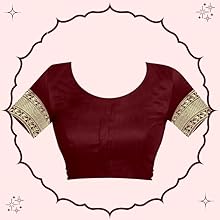 Blouse view maroon silk saree