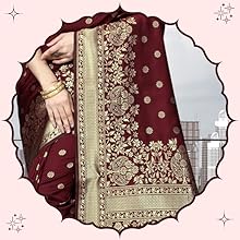 Border View maroon silk saree