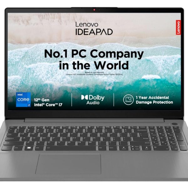 Lenovo IdeaPad Slim 3 Intel Core i7 12th Gen 15.6inch (39.62cm) FHD Thin & Light Laptop (8GB/512GB SSD/Windows 11/Office 2021/1Yr ADP Free/3months Game Pass/Grey/1.63Kg), 82RK011GIN