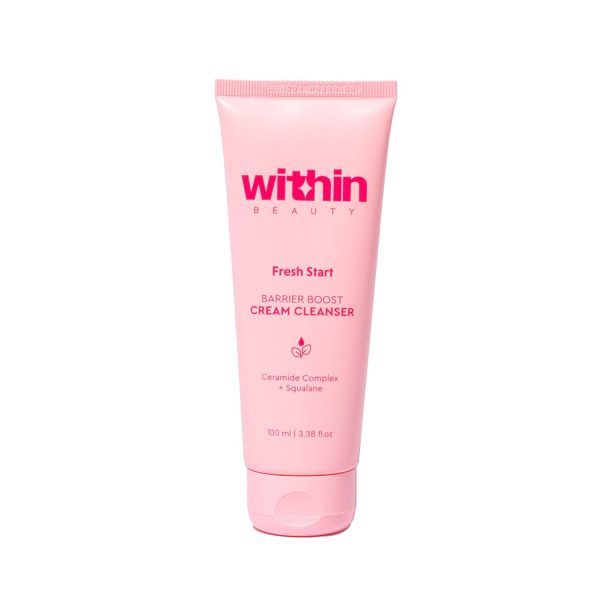 Within Beauty Ceramide & Squalene Cream Cleanser | Fresh Start Barrier Boost Cleanser | For Normal To Dry Skin | Deeply Cleanses Without Overdrying | Hydrates & Nourishes Skin | 100ml