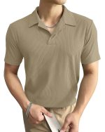 I ENTERPRISE Cotton Blend Regular Fit Round Spread Collar Solid Short Sleeve T-Shirt for Men & Boys