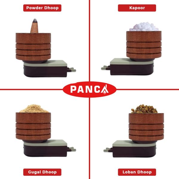 PANCA Shesham Wooden Kapoor Dani, Premium Camphor Diffuser for home Bakhoor Burner Kapoor Diffuser, Electric Kapoor Dani for Puja, Aroma Diffuser,Night Lamp Machine (Brown)