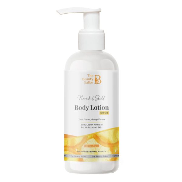 The Beauty Sailor SPF 30 Body Lotion for Moisturized Skin | UVA UVB Protection | Yuzu and Orange Extracts | For Men & Women | 300ml