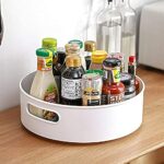 JRM 360° Rotating Organizer Tray Multi- Function Rotating Tray/Kitchen Organizer/Cosmetics Organize Size:- (23X23X7.5) Cm (Off-White), Round