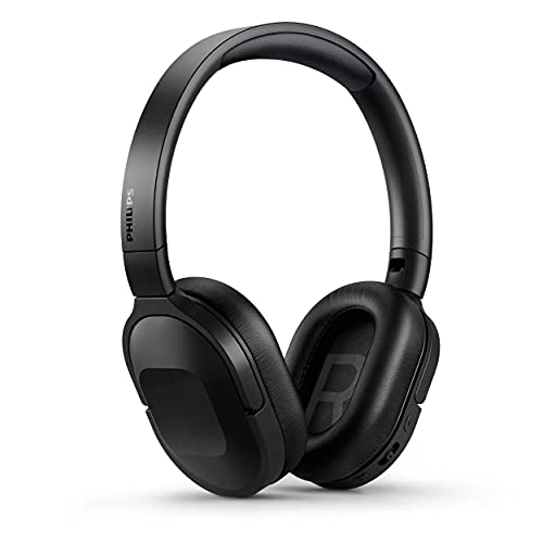 PHILIPS Audio TAH6506BK/00 Slim & Lightweight Bluetooth Wireless Over Ear Headphones with Active Noise Cancellation, 30 Hrs Playtime & Multipoint Pairing with mic (Black)