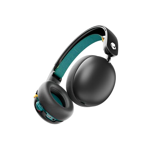 Skullcandy Grom Over-Ear Wireless Headphones for Kids, 45 Hr Battery, Volume-Limiting, Works with iPhone Android and Bluetooth Devices - Black