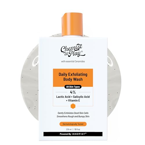 Chemist At Play 4% Salicylic Acid Exfoliating Body Wash 236ml | Paraben & SLS Free | Enriched with Vitamin E & Murumuru | Gentle Exfoliating Shower Gel | Prevents Dry, Rough, Bumpy Skin | Men & Women