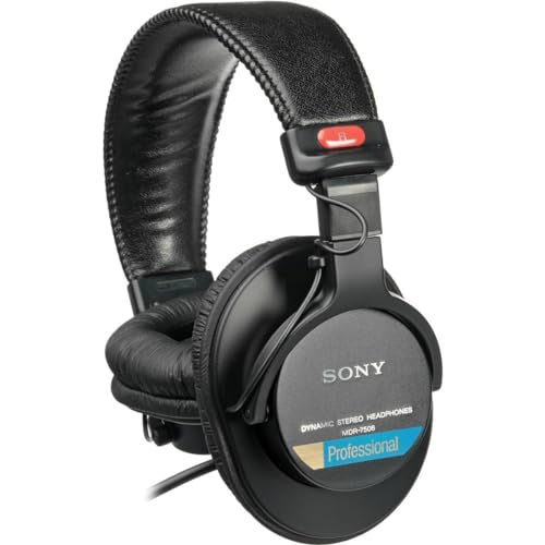 Sony MDR-7506 Professional Wired On Ear Headphones (Best Compatible with Professional Cinema Line Camera) - Black