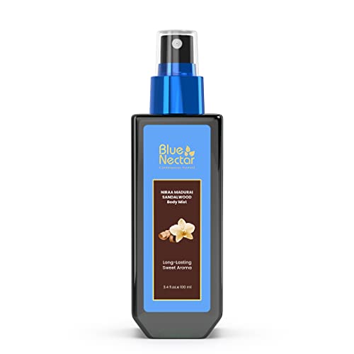 Blue Nectar Niraa Madurai Sandalwood Body Mist for Long Lasting Freshness and Aromatic Body Fragrance